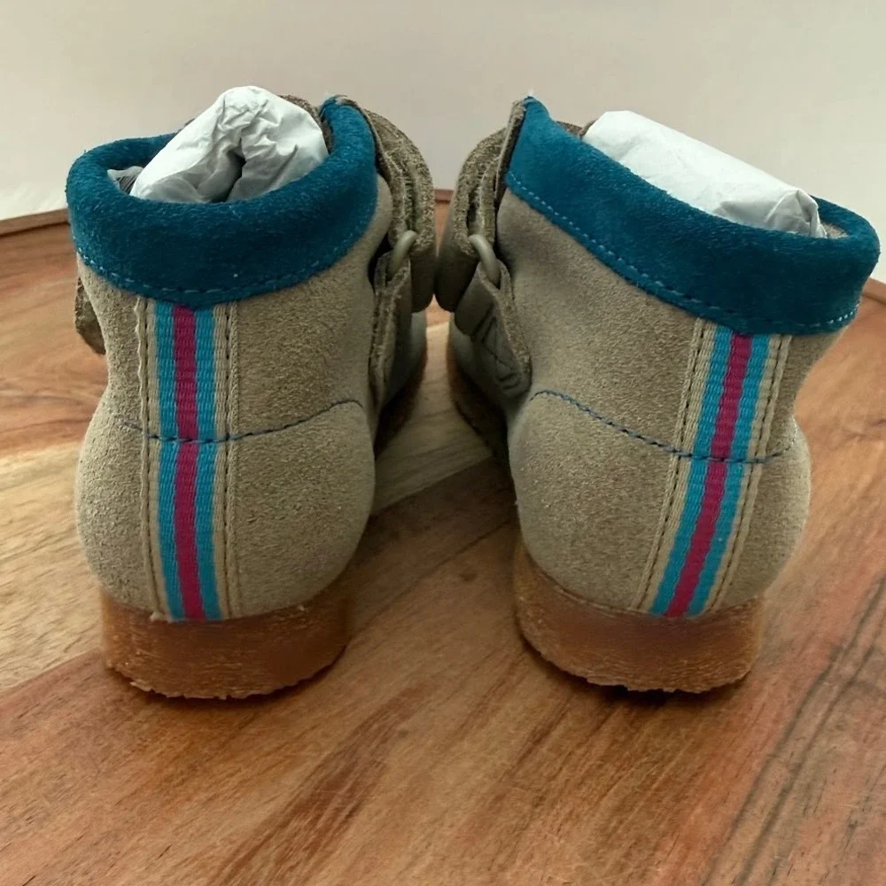 Clarks‎ Originals Wallabee Boot Toddler 6.5W Sand Combi Suede Teal 261681267060